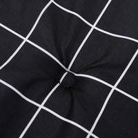 Cuscino Panca Giardino a Quadri Nero 120x50x3cm Tessuto Oxford 361136