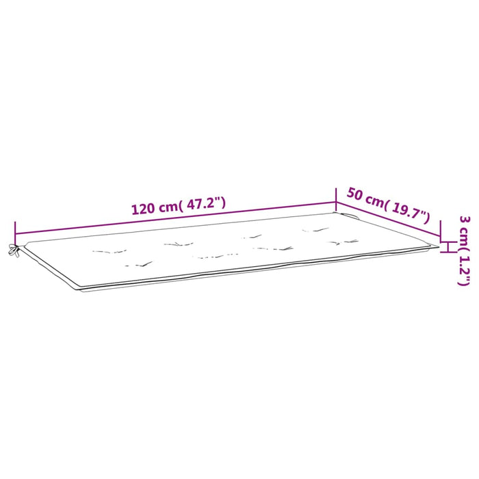 Cuscino per Panca a Foglie 120x50x3 cm in Tessuto Oxford 361138