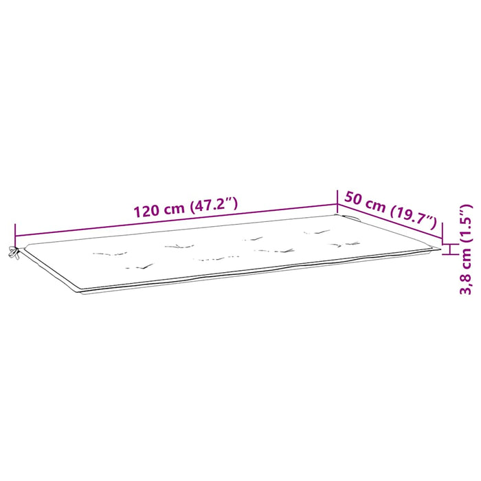 Cuscino per Panca a Foglie 120x50x3 cm in Tessuto Oxford 361139