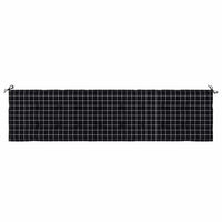 Cuscino Panca Giardino Motivo a Quadri Nero 200x50x3 cm Tessuto 361202