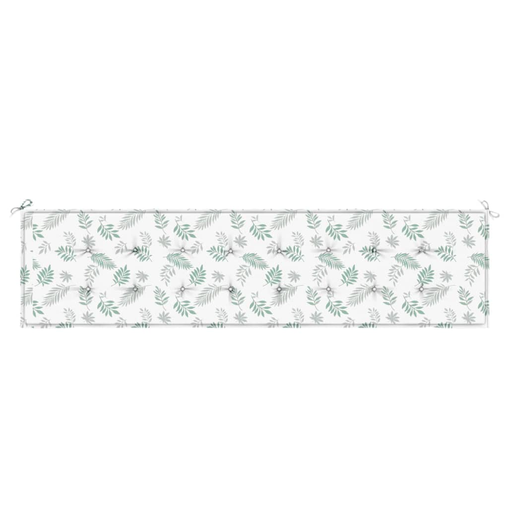 Cuscino Panca da Giardino Motivo a Foglie 200x50x3 cm Tessuto 361204