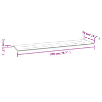 Cuscino per Panca da Giardino Turchese 200x50x3 cm in Tessuto 361207