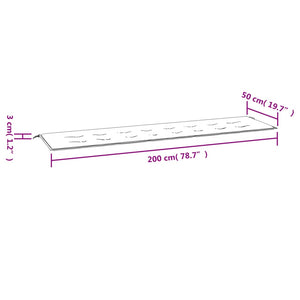 Cuscino per Panca da Giardino Turchese 200x50x3 cm in Tessuto 361207