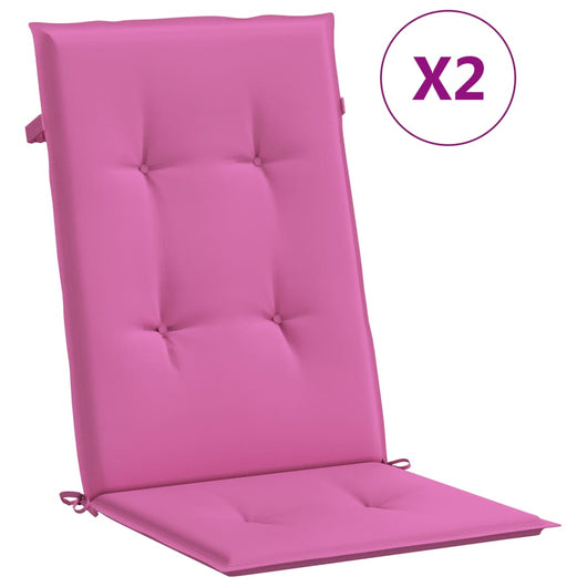 Cuscini per Sedie 2 pz Rosa 120x50x3 cm in Tessuto 361268