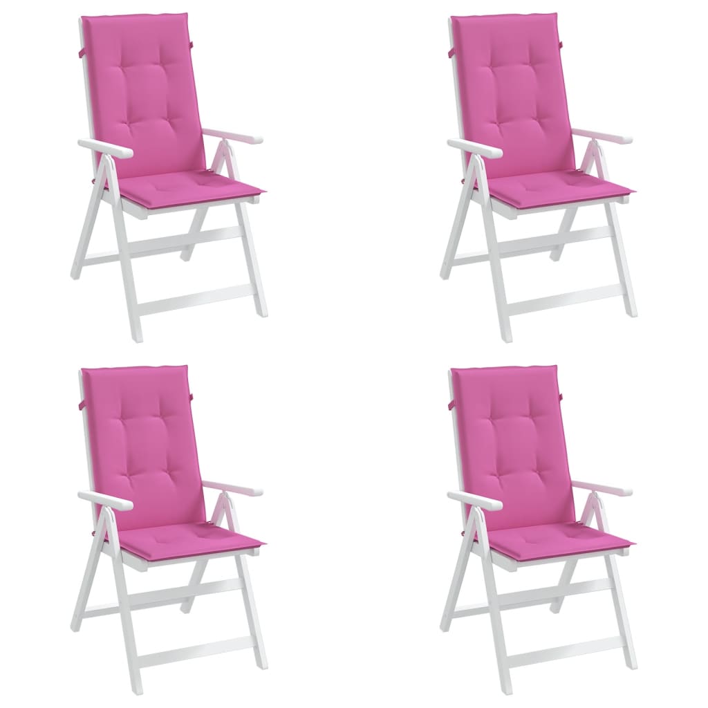 Cuscini per Sedia con Schienale Alto 4pz Rosa in Tessutocod mxl 118353