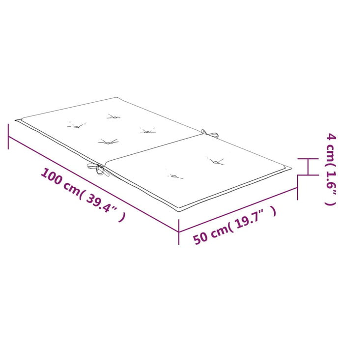 Cuscini Sedia Schienale Basso 4pz Strisce Bianche e Blu Tessuto 361320