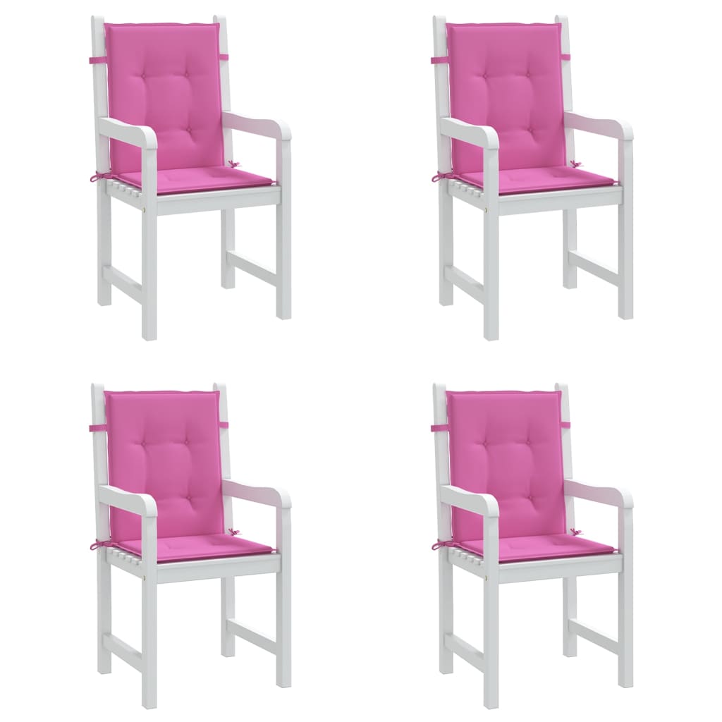 Cuscini per Sedia con Schienale Basso 4 pz Rosa in Tessutocod mxl 70349