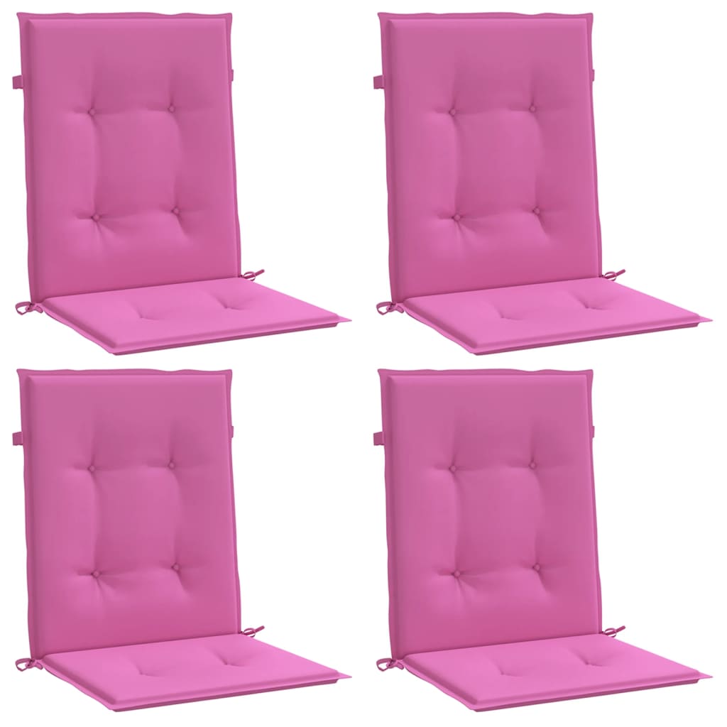 Cuscini per Sedia con Schienale Basso 4 pz Rosa in Tessuto 361335