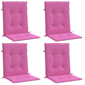 Cuscini per Sedia con Schienale Basso 4 pz Rosa in Tessuto 361335