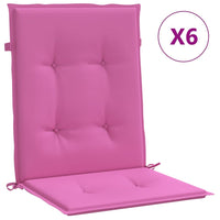 Cuscini per Sedia con Schienale Basso 6 pz Rosa in Tessutocod mxl 94403