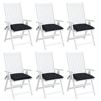 Cuscini per Sedia 6 pz Motivo a Quadri Nero 40x40x7 cm Tessutocod mxl 94469