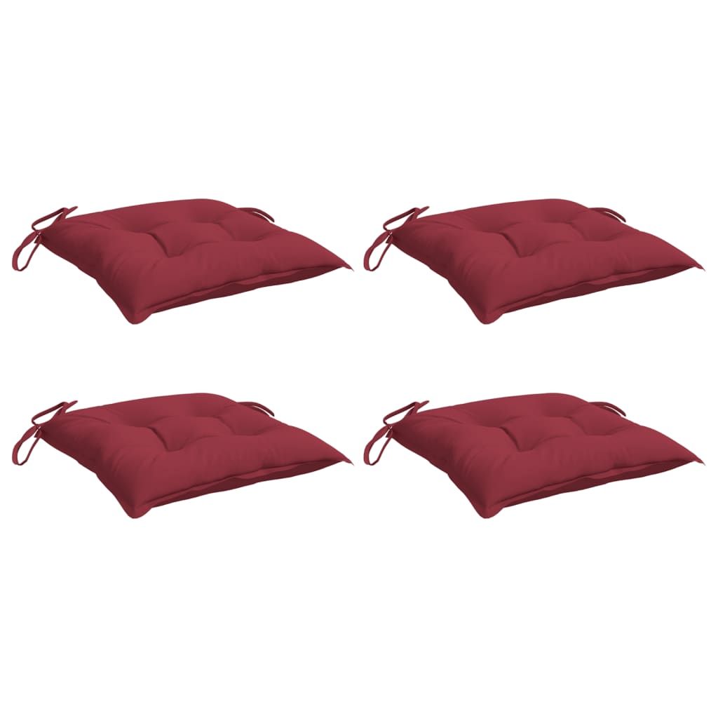 Cuscini per Pallet 4 pz Rosso Vino 50x50x7 cm Tessuto Oxford 361535