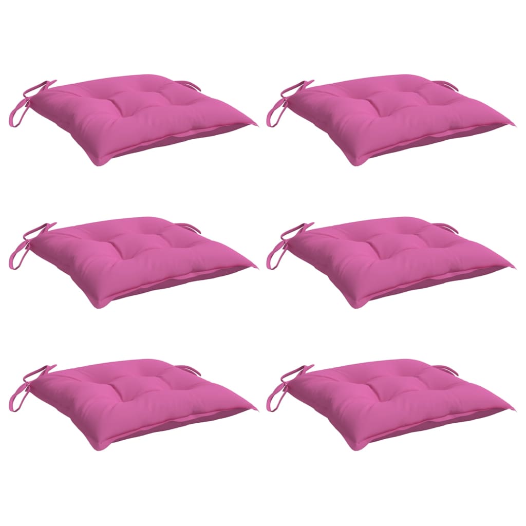 Cuscini per Sedia 6 pz Rosa 50x50x7 cm in Tessuto Oxford 361560