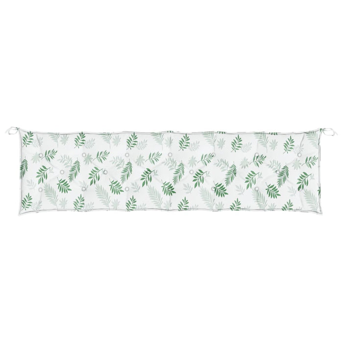 Cuscino Panca da Giardino Motivo a Foglie 200x50x7 cm Tessuto 361655