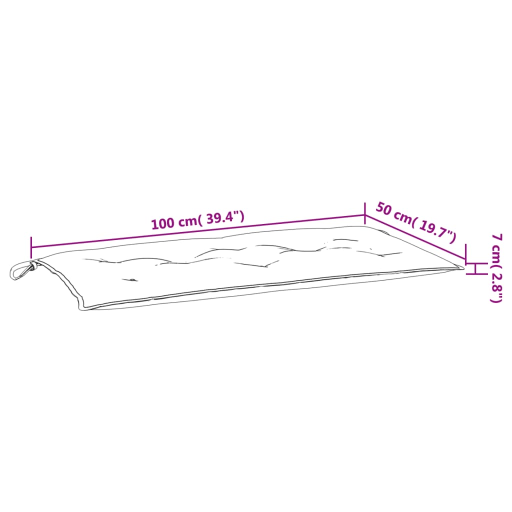 Cuscini per Panca 2 pz Rossi 100x50x7cm in Tessuto Oxford 361665