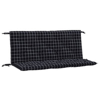 Cuscini Panca da Giardino 2pz a Quadri Nero 120x50x7 cm Tessutocod mxl 70303