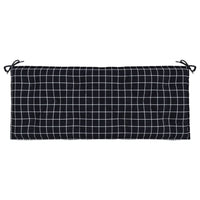 Cuscini Panca da Giardino 2pz a Quadri Nero 120x50x7 cm Tessuto 361691