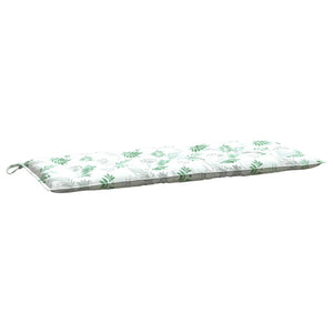 Cuscini Panca Giardino 2 pz Motivo a Foglie 120x50x7 cm Tessuto 361693