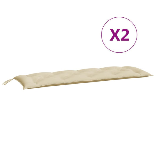 Cuscini Panca da Giardino 2pz Beige 150x50x7 cm Tessuto Oxfordcod mxl 92101