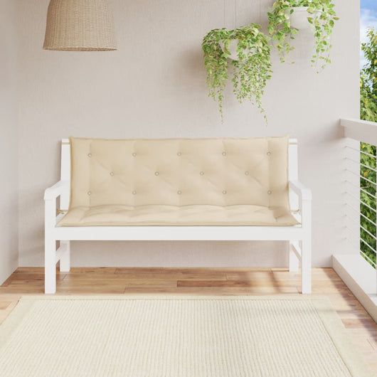 Cuscini Panca da Giardino 2pz Beige 150x50x7 cm Tessuto Oxfordcod mxl 92101