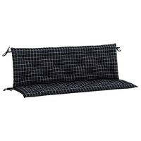 Cuscini Panca da Giardino 2pz a Quadri Nero 150x50x7 cm Tessuto 361710