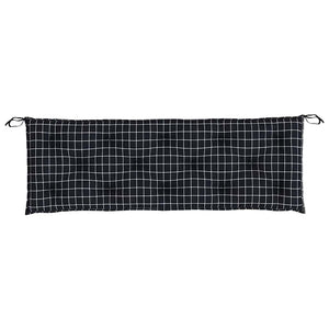 Cuscini Panca da Giardino 2pz a Quadri Nero 150x50x7 cm Tessuto 361710