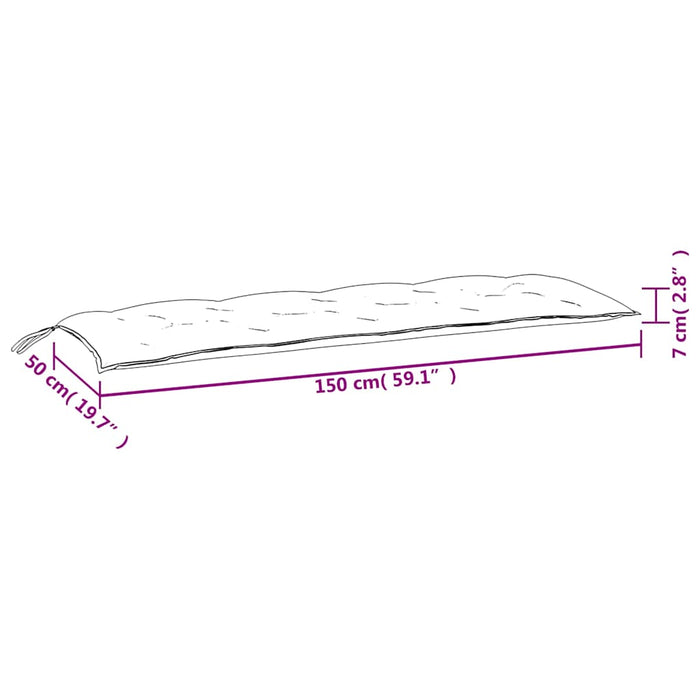 Cuscini Panca da Giardino 2pz Multicolore 150x50x7cm in Tessuto 361711