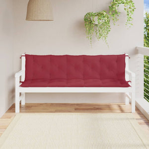 Cuscini per Panca 2 pz Rosso Vino 180x50x7 cm in Tessuto Oxford 361725