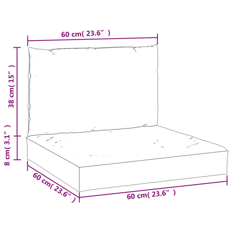 Cuscini per Pallet 2 pz Beige in Tessuto Oxford 361757