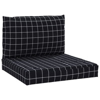 Cuscini per Pallet 2 pz Motivo a Quadri Nero in Tessuto Oxford 361767