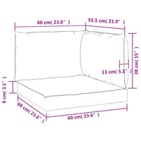 Cuscini per Pallet 3 pz Bianco Crema in Tessuto Oxford 361775