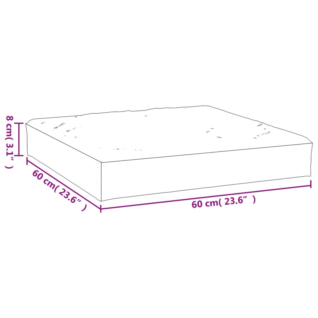 Cuscino per Pallet Crema 60x60x8 cm in Tessuto 361794