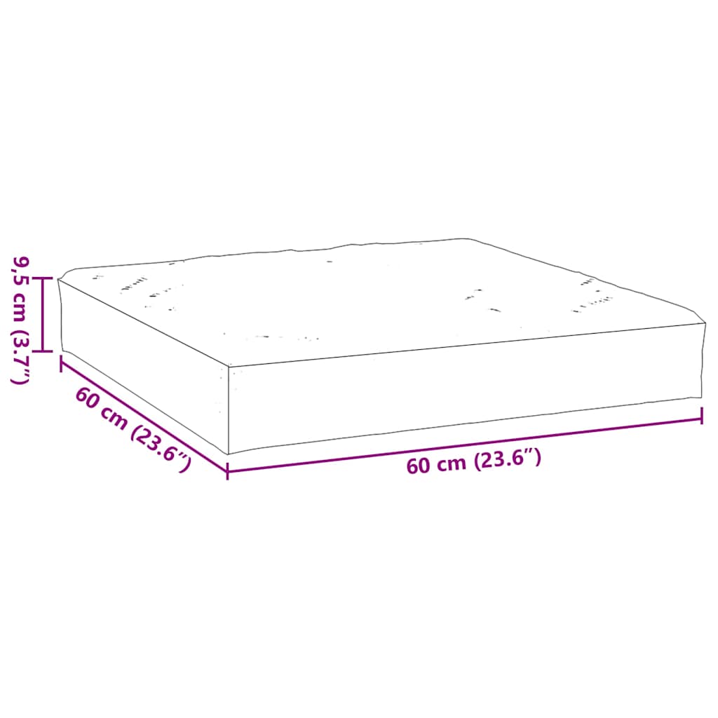 Cuscino per Pallet Tortora 60x60x8 cm in Tessuto Oxford 361800