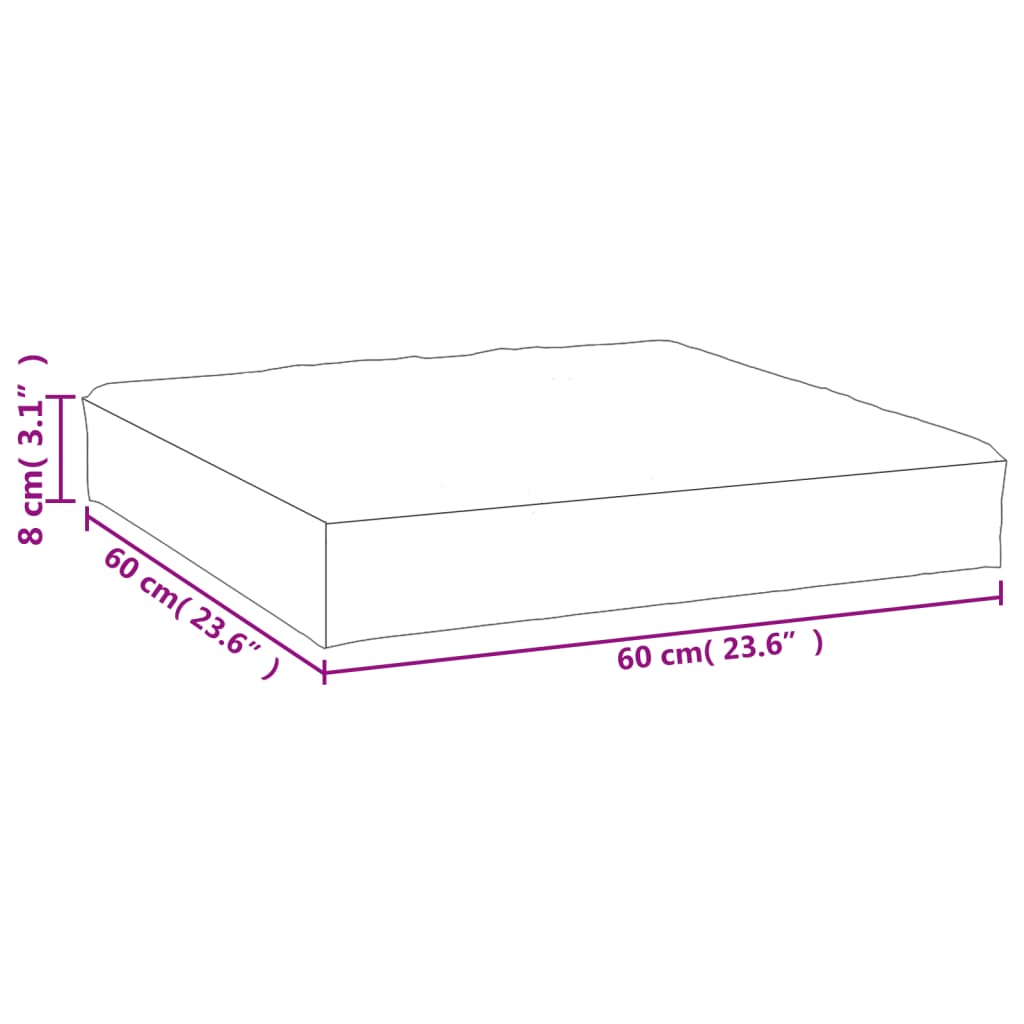 Cuscino per Pallet Multicolore 60x60x8 cm in Tessuto Oxford 361806