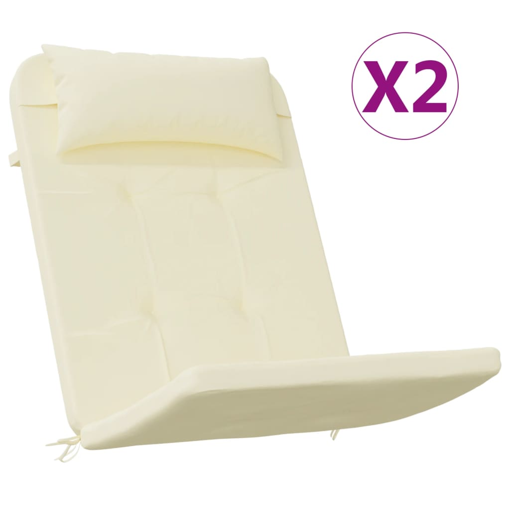 Cuscini per Sedia Adirondack 2 pz Crema in Tessuto Oxfordcod mxl 94318