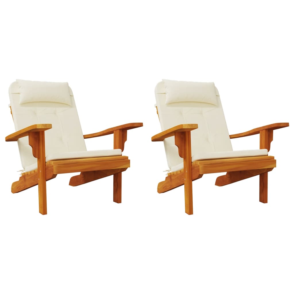 Cuscini per Sedia Adirondack 2 pz Crema in Tessuto Oxford 361832