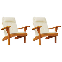 Cuscini per Sedia Adirondack 2 pz Crema in Tessuto Oxford 361832