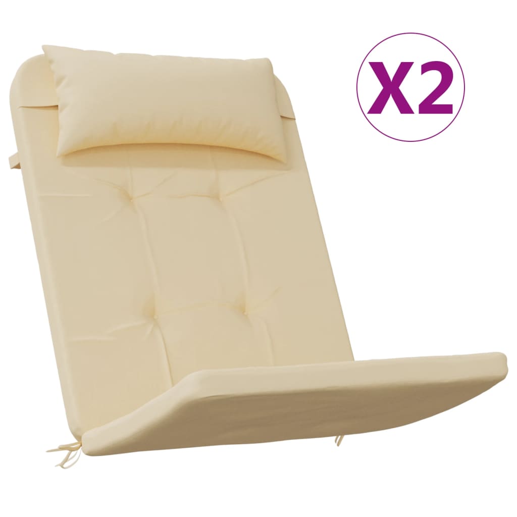 Cuscini per Sedia Adirondack 2 pz Beige in Tessuto Oxford 361833