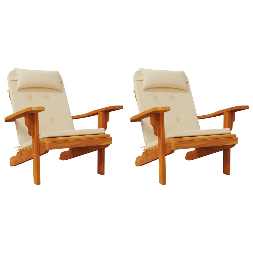 Cuscini per Sedia Adirondack 2 pz Beige in Tessuto Oxford 361833