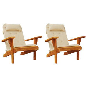 Cuscini per Sedia Adirondack 2 pz Beige in Tessuto Oxford 361833