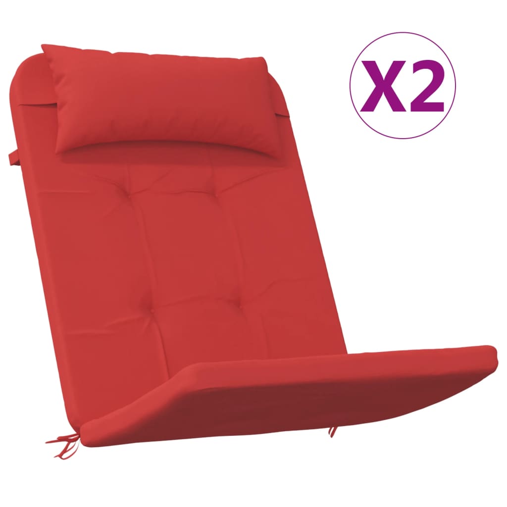 Cuscini per Sedia Adirondack 2 pz Rosso in Tessuto Oxford 361836