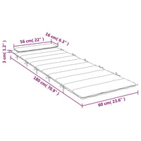 Cuscino per Lettino Multicolore 180x60x3 cm in Tessuto Oxford 361869