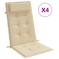 Cuscini per Sedia con Schienale Alto 4 pz Beige Tessuto Oxfordcod mxl 70291