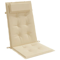 Cuscini per Sedia con Schienale Alto 4 pz Beige Tessuto Oxford 361884