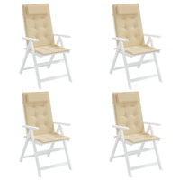 Cuscini per Sedia con Schienale Alto 4 pz Beige Tessuto Oxford 361884