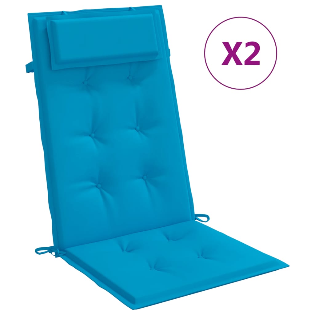 Cuscini Sedia con Schienale Alto 2 pz Blu Chiaro Tessuto Oxford 361886