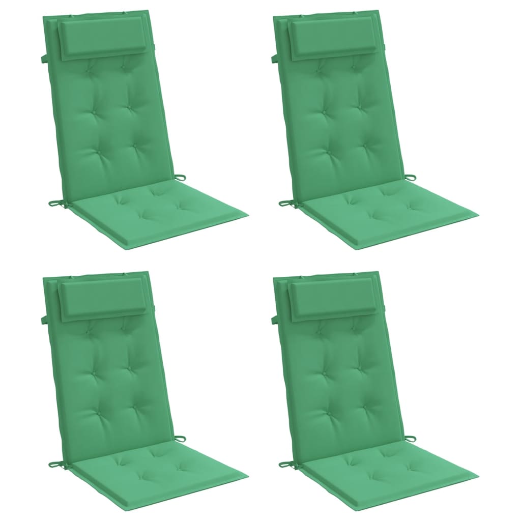 Cuscini per Sedia con Schienale Alto 4 pz Verde Tessuto Oxford 361890