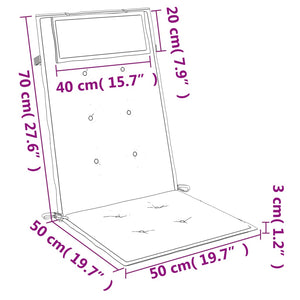 Cuscini per Sedia con Schienale Alto 2pz Tortora Tessuto Oxford 361898