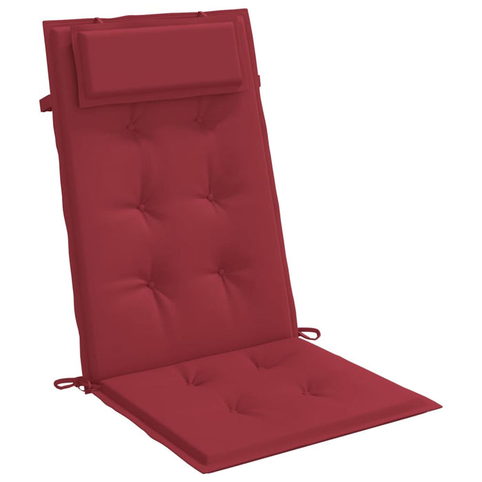 Cuscini Sedia con Schienale Alto 4 pz Rosso Vino Tessuto Oxford 361902