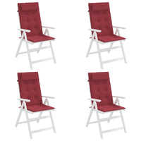 Cuscini Sedia con Schienale Alto 4 pz Rosso Vino Tessuto Oxford 361902